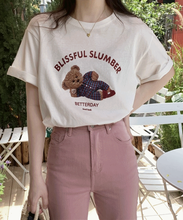 벨린스 큐티베어 루즈핏 반소매 티셔츠